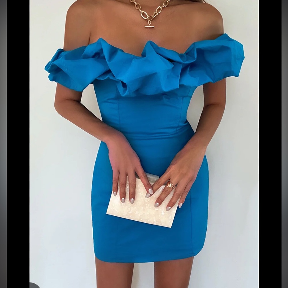 Runaway the label Savanna dress color ocean size XS  royal blue